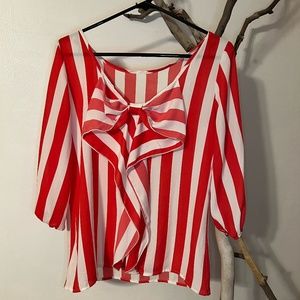 Flowy Bow Top 3/4 sleeve
